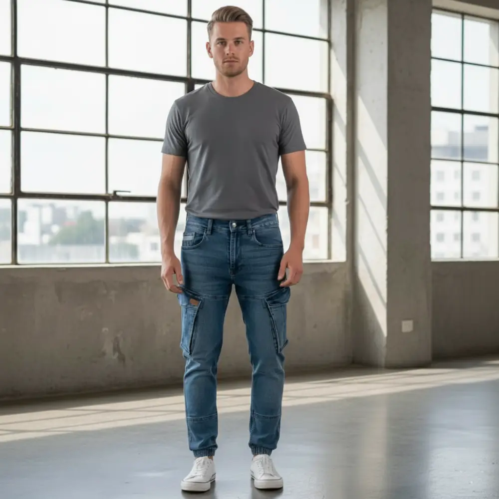cargo jogger | dunkelblau | stretch denim cargo jogger | dunkelblau | stretch denim