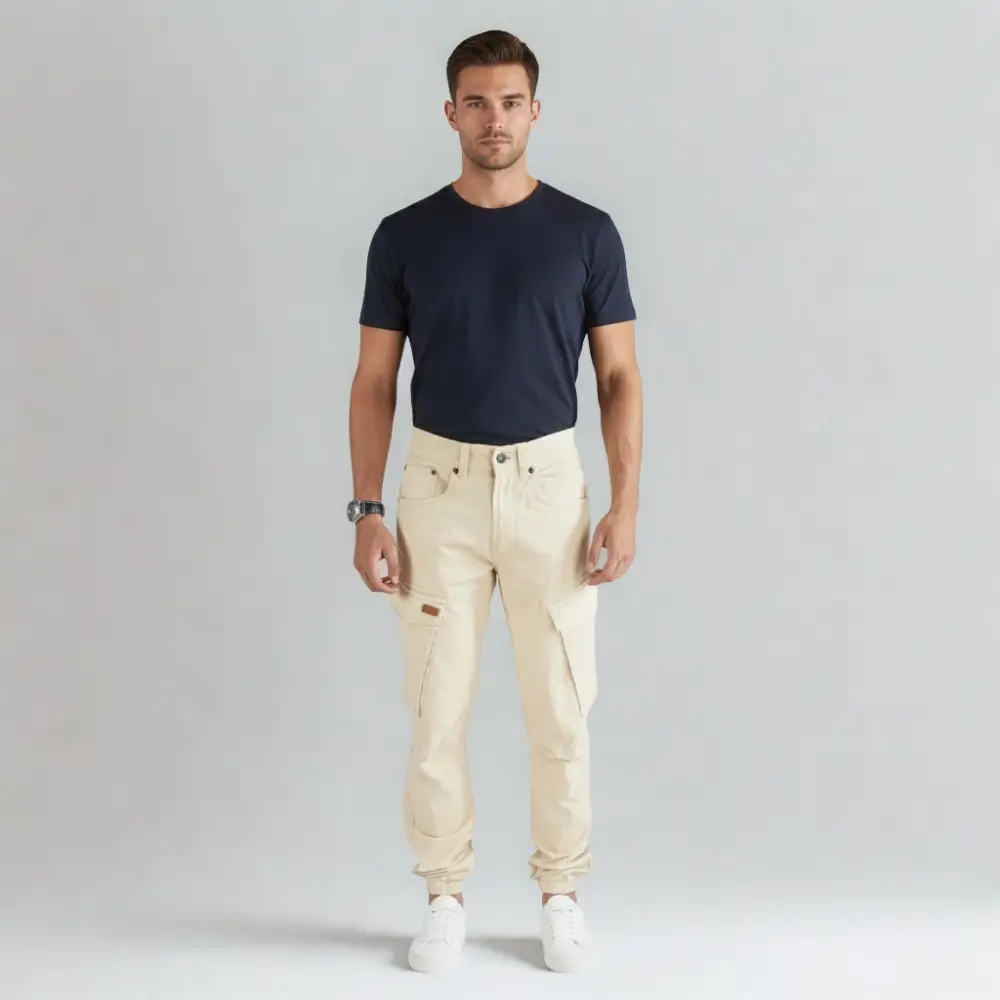 cargo jogger–beige–stretch twill cargo jogger–beige–stretch twill