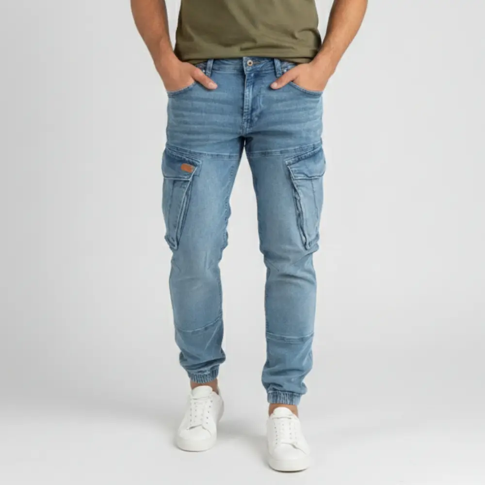cargo jogger – hellblau – stretch denim cargo jogger – hellblau – stretch denim