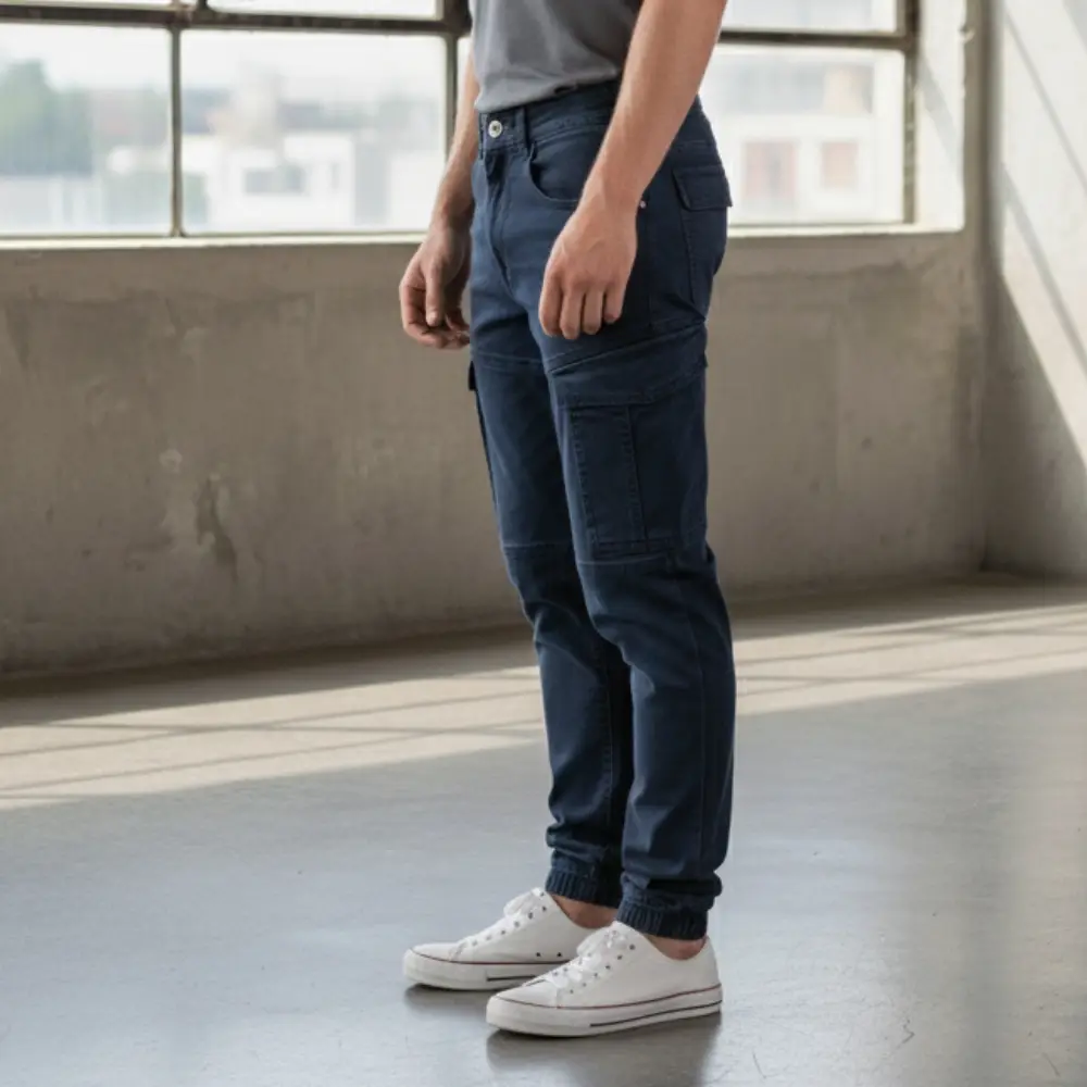 cargo jogger – dunkelblau – stretch twill. cargo jogger – dunkelblau – stretch twill.