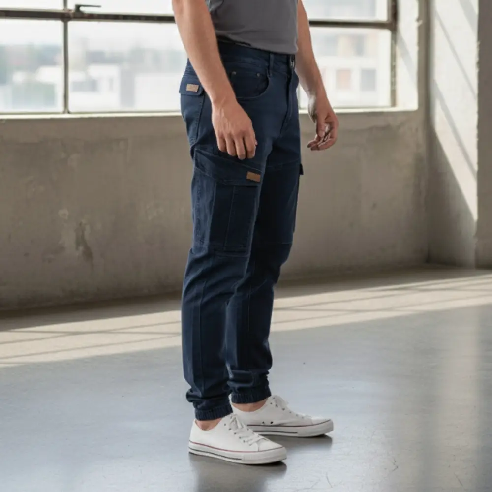 cargo jogger – dunkelblau – stretch twill. cargo jogger – dunkelblau – stretch twill.