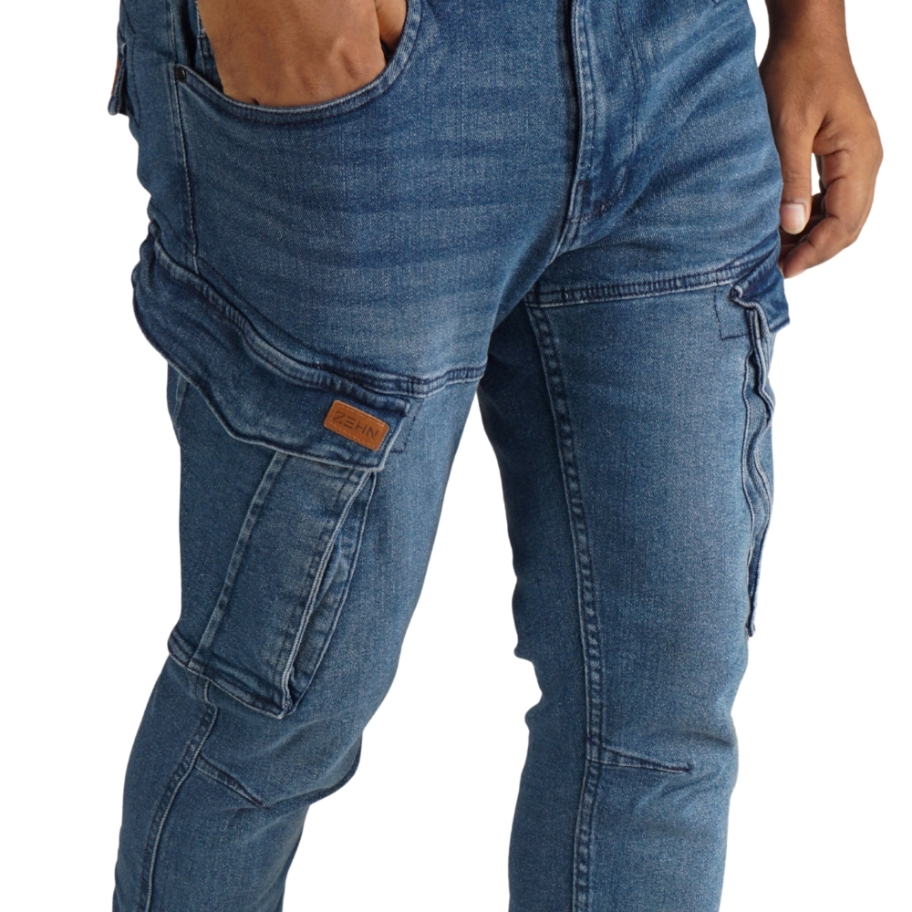 cargo denim – dunkelblau – stretch cargo denim – dunkelblau – stretch