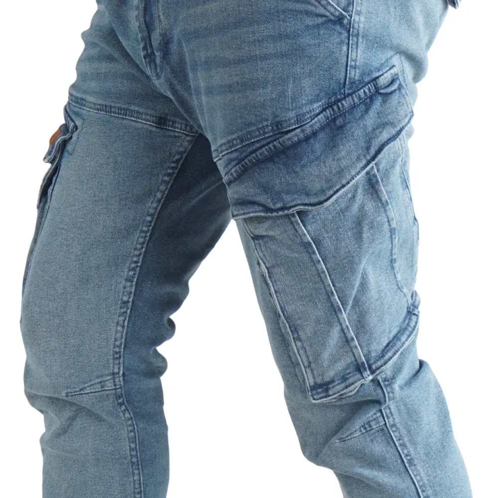 cargo jogger – hellblau – stretch denim