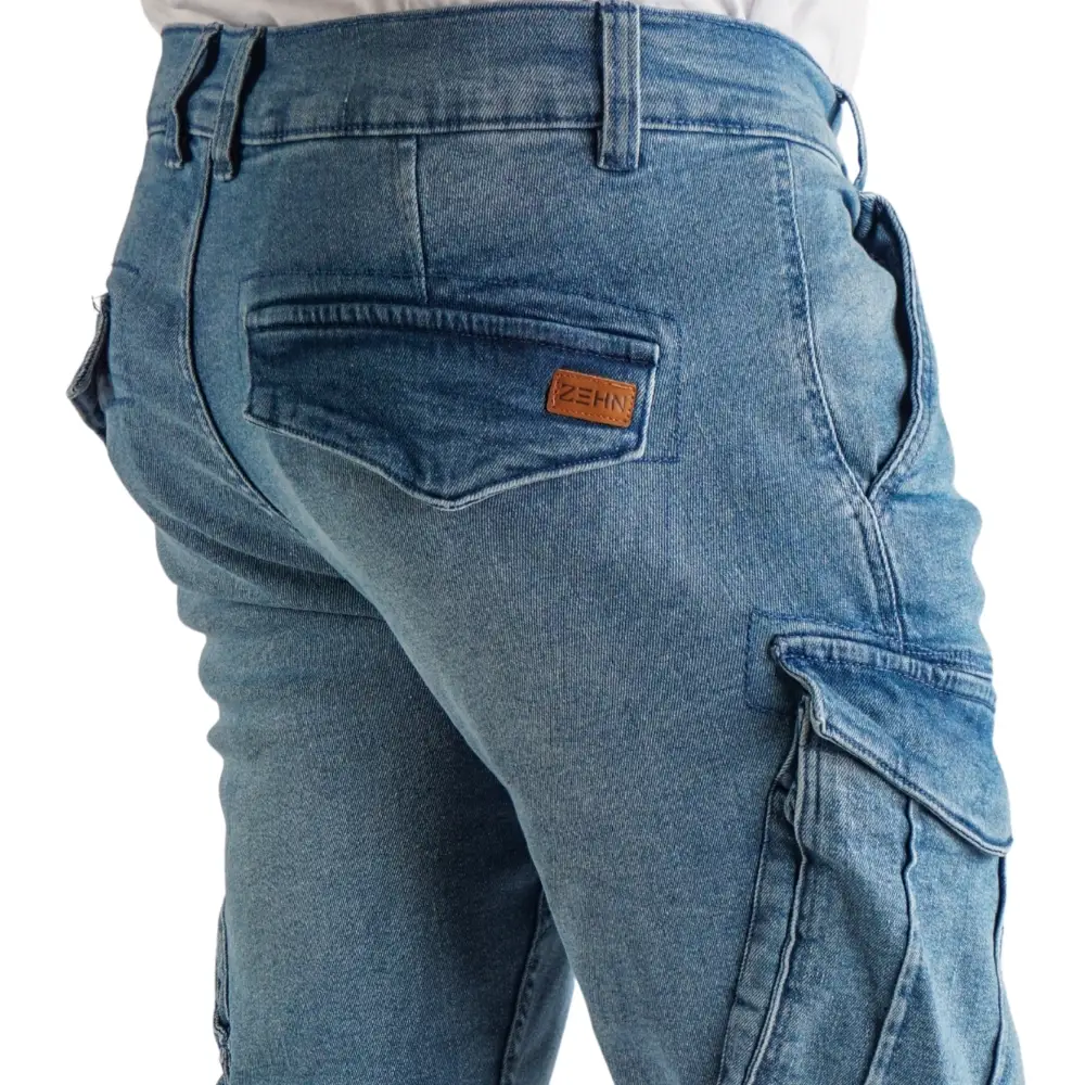 cargo jogger – hellblau – stretch denim