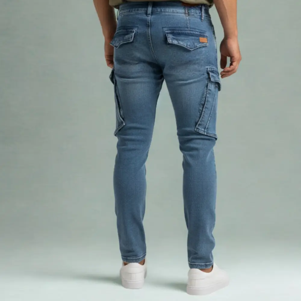 cargo denim – dunkelblau – stretch cargo denim – dunkelblau – stretch