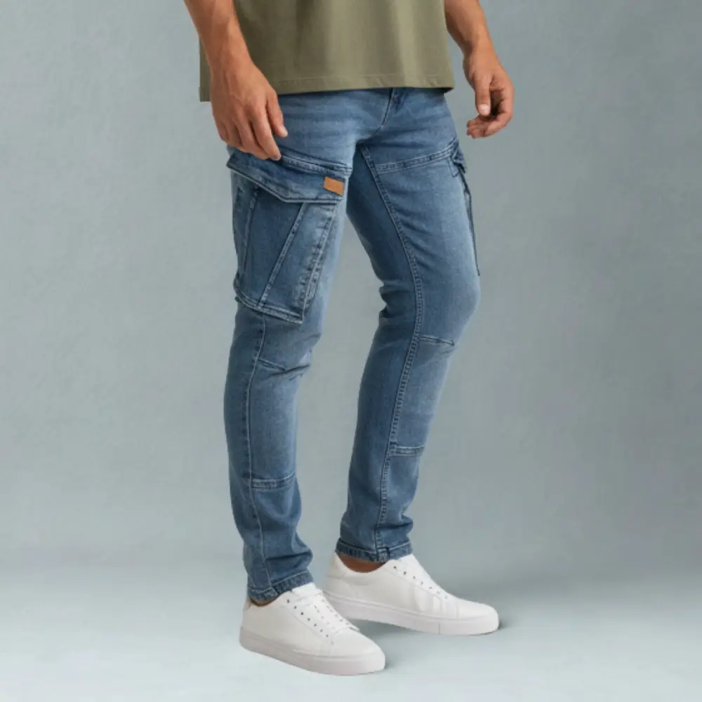 cargo denim – dunkelblau – stretch cargo denim – dunkelblau – stretch
