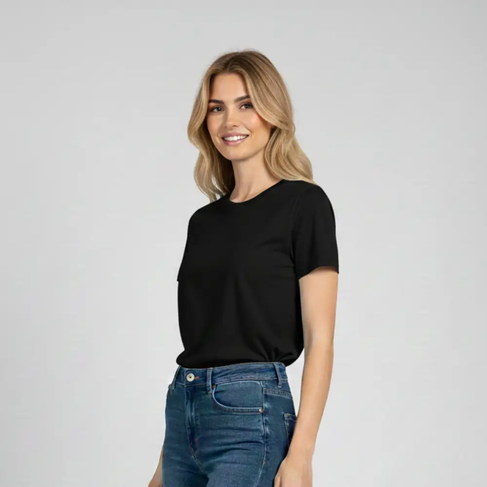 schwarzes t shirt | premium qualität, 200 g/m² | baumwoll elasthan schwarzes t shirt | premium qualität, 200 g/m² | baumwoll elasthan