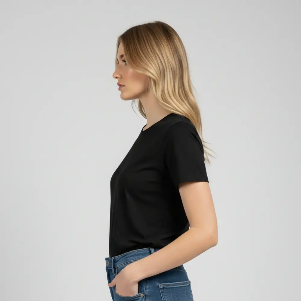 schwarzes t shirt | premium qualität, 200 g/m² | baumwoll elasthan schwarzes t shirt | premium qualität, 200 g/m² | baumwoll elasthan