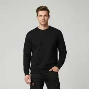vigo black crewneck sweatshirt | premium 300gsm fleece
