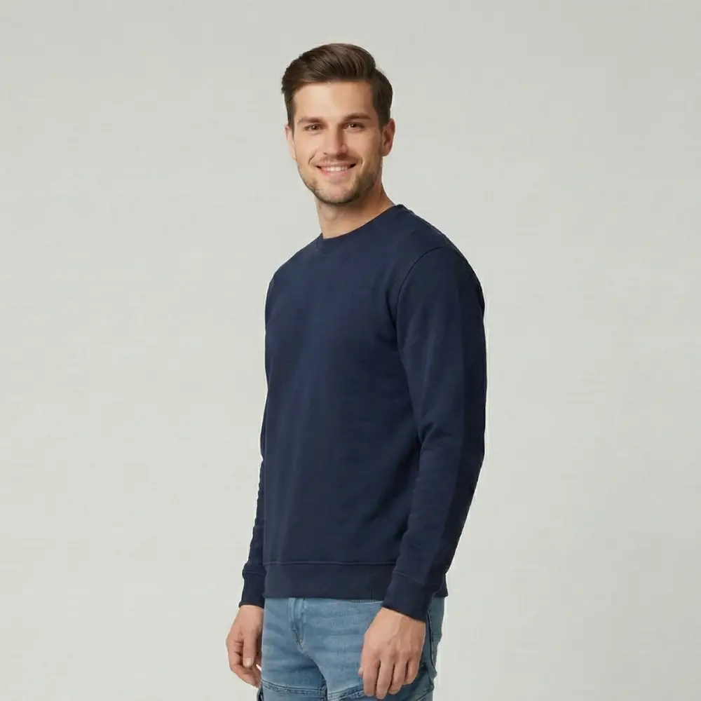 vigo navy unisex crewneck sweatshirt | heavyweight 300gsm brushed fleece vigo navy unisex crewneck sweatshirt | heavyweight 300gsm brushed fleece