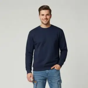 vigo navy unisex crewneck sweatshirt | heavyweight 300gsm brushed fleece