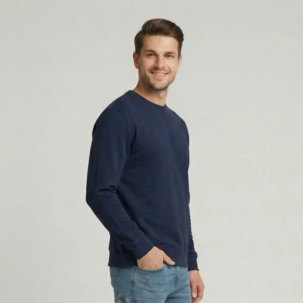 vigo navy unisex crewneck sweatshirt | heavyweight 300gsm brushed fleece vigo navy unisex crewneck sweatshirt | heavyweight 300gsm brushed fleece