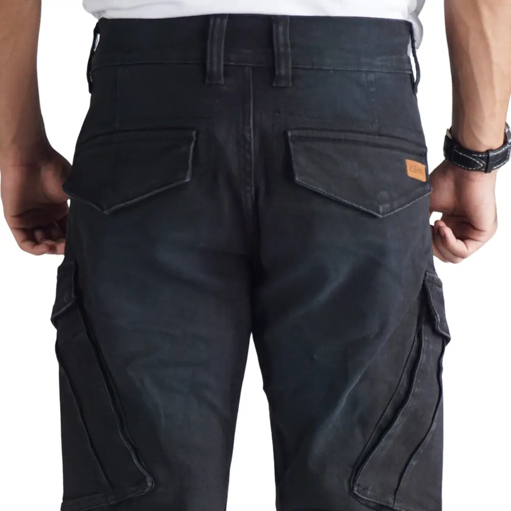 cargo jeans – schwarz – stretch denim cargo jeans – schwarz – stretch denim