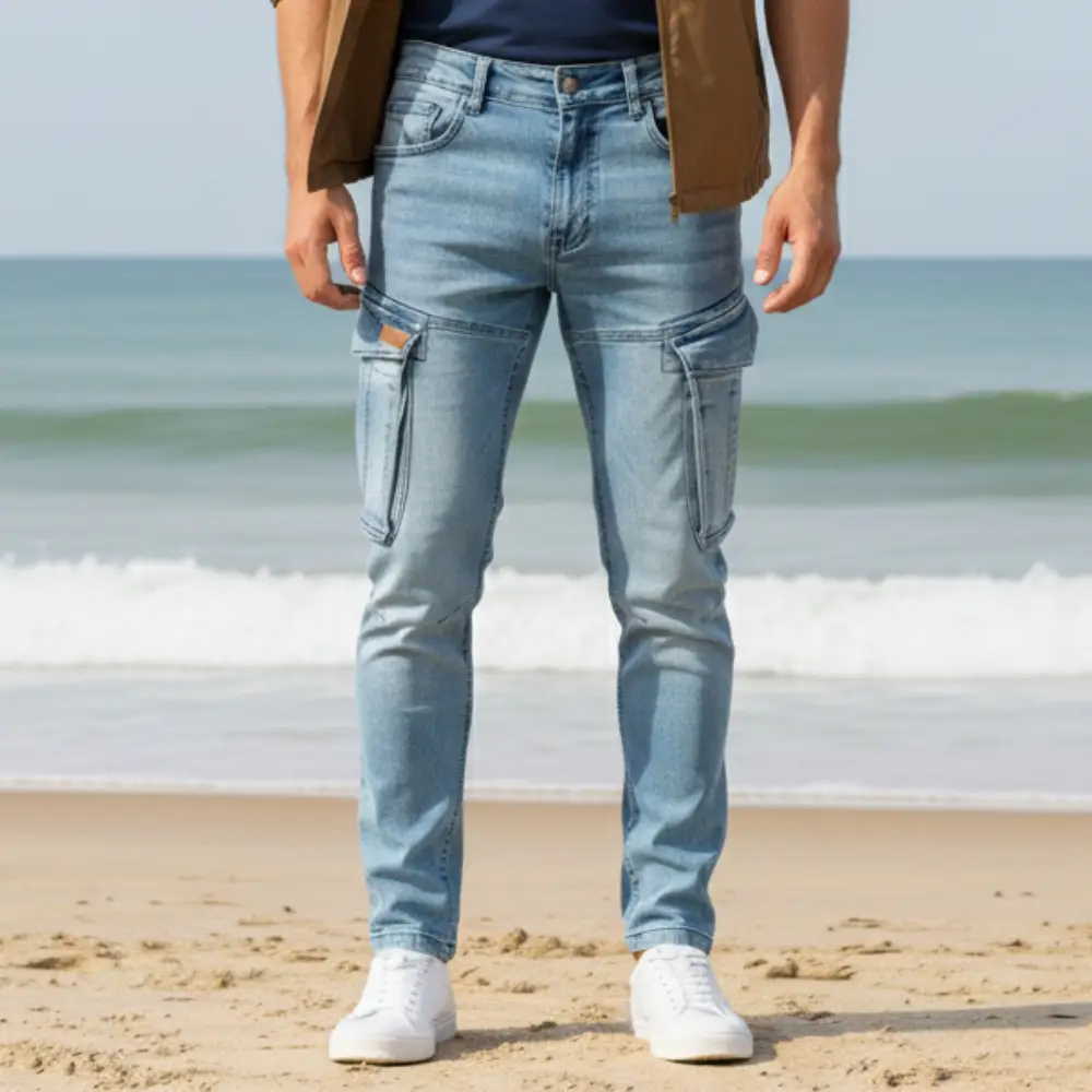 cargo jeans – hellblau – stretch denim cargo jeans – hellblau – stretch denim