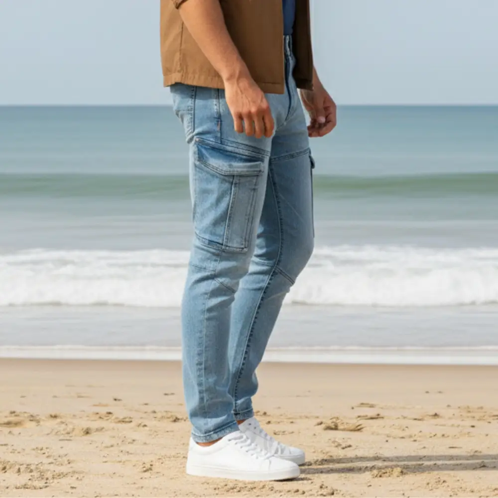 cargo jeans – hellblau – stretch denim cargo jeans – hellblau – stretch denim